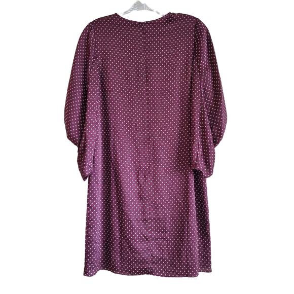 VINCE CAMUTO Women's 2 2P Petite Trinket Dress Wine Shift Ruched Sleeve Bust 34" - Picture 7 of 8